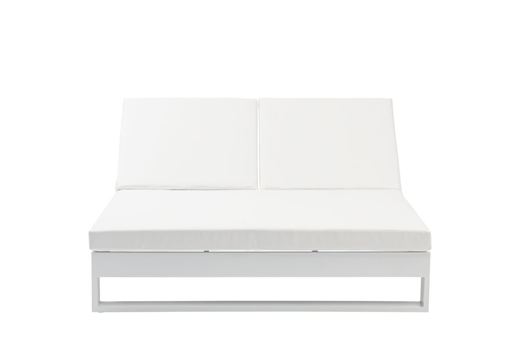 Daybed Niland aluminio blanco y tejido náutico blanco | Kubu #