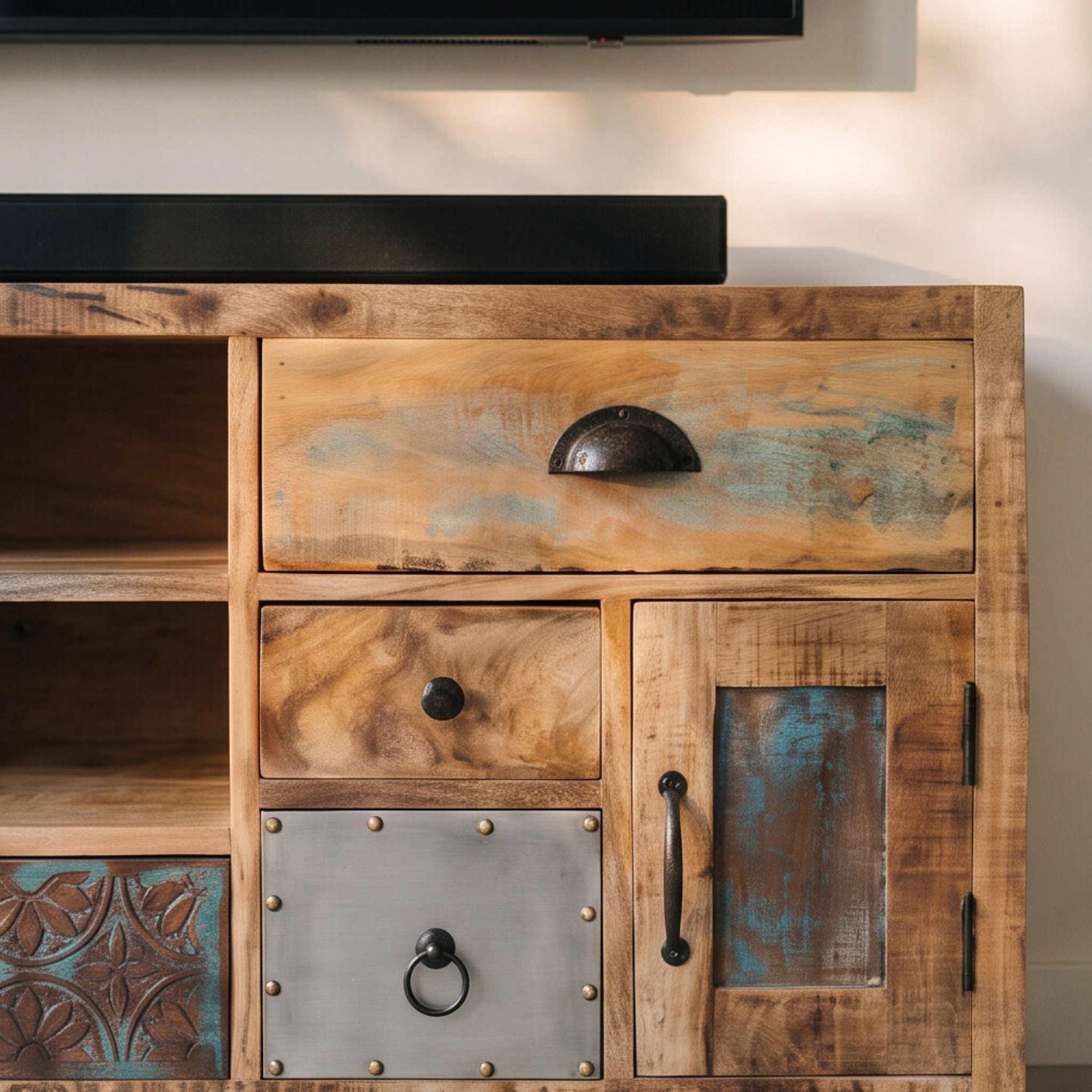 Mueble de TV Korba 120x40x57cm | Madera de Mango