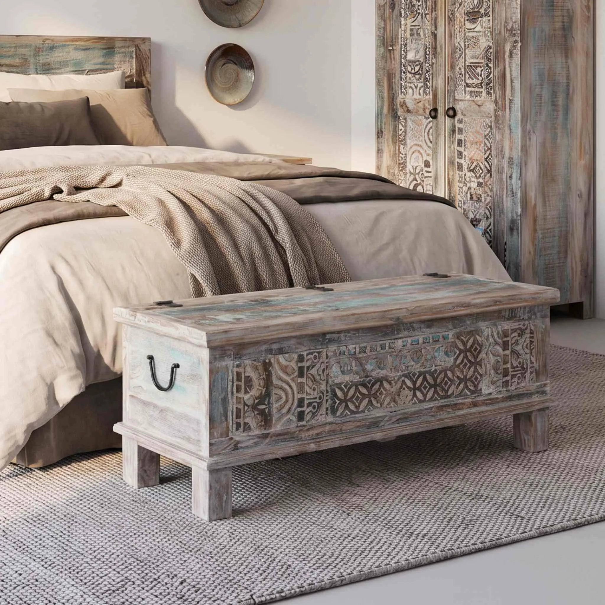 Baúl de Madera Alhmirah 120x45x45cm | Madera de mango