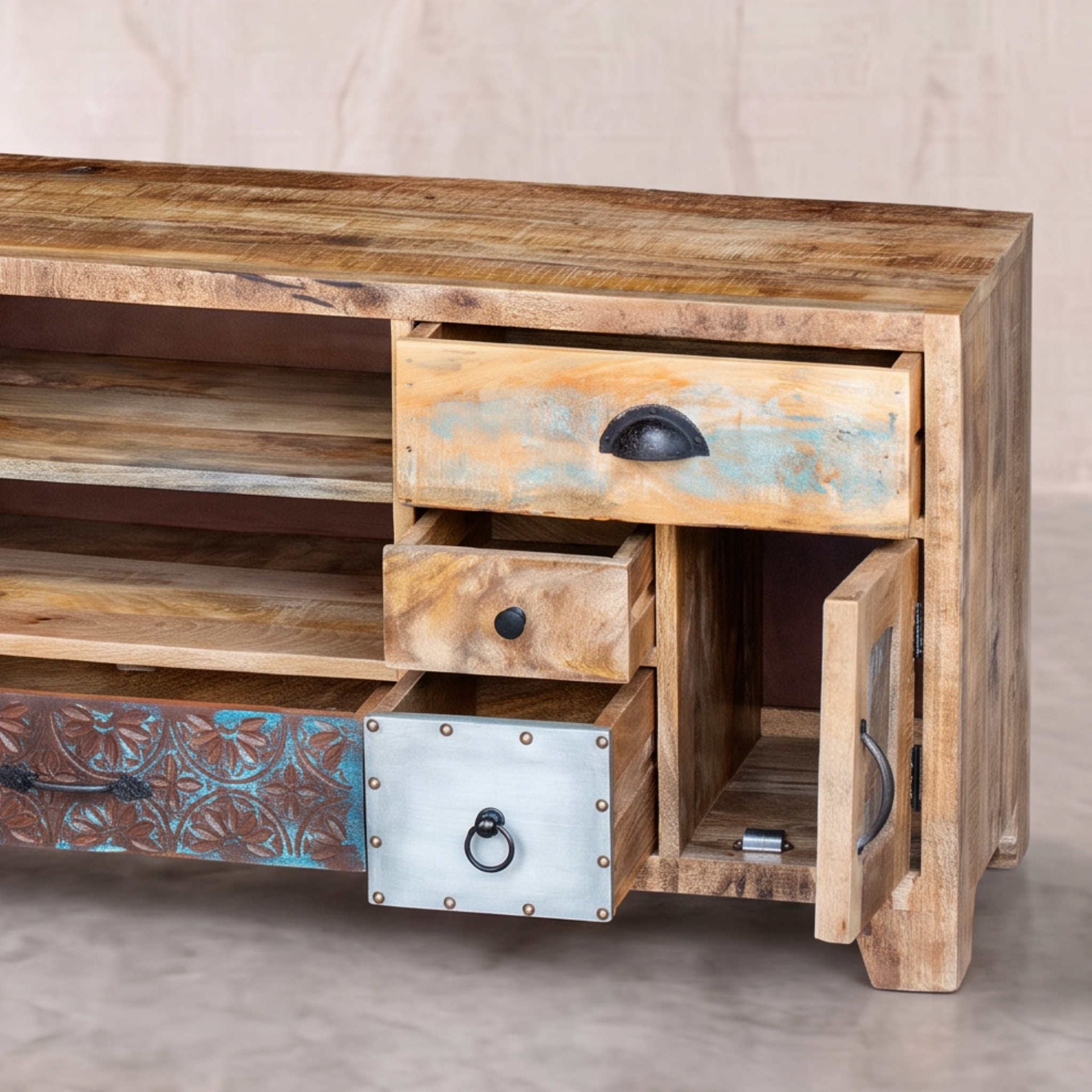 Mueble de TV Korba 120x40x57cm | Madera de Mango