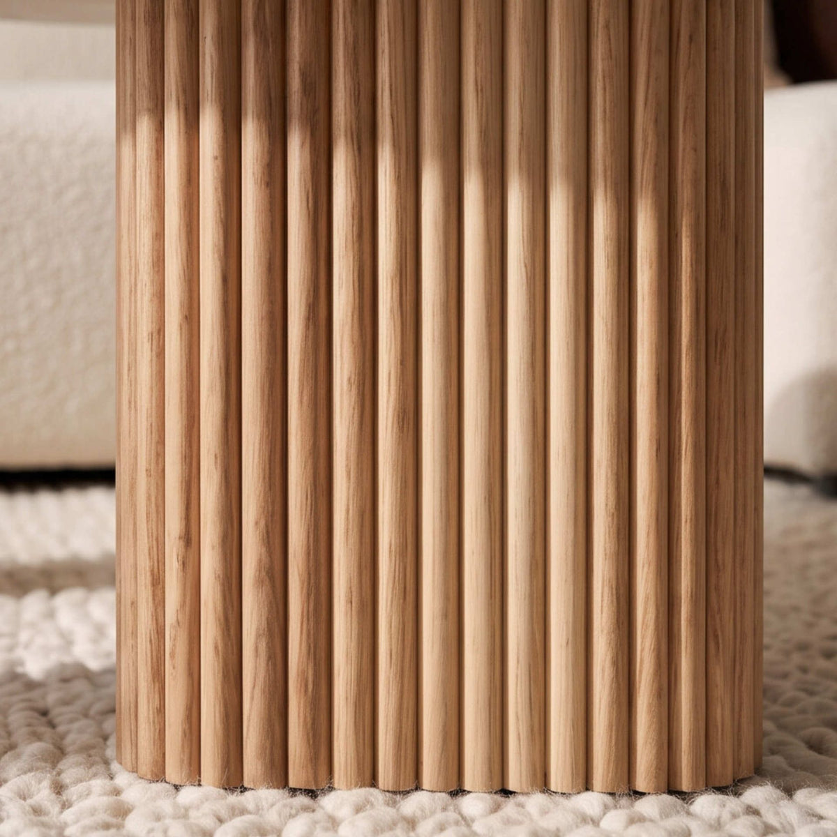 Mesa de centro Bristol Ø 90cm | Madera de Mango y Mármol Natural