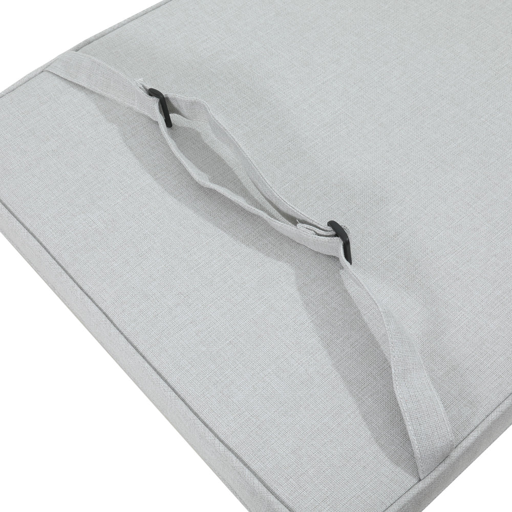 Cojín de asiento y respaldo alto 50x115x5 cm color gris claro