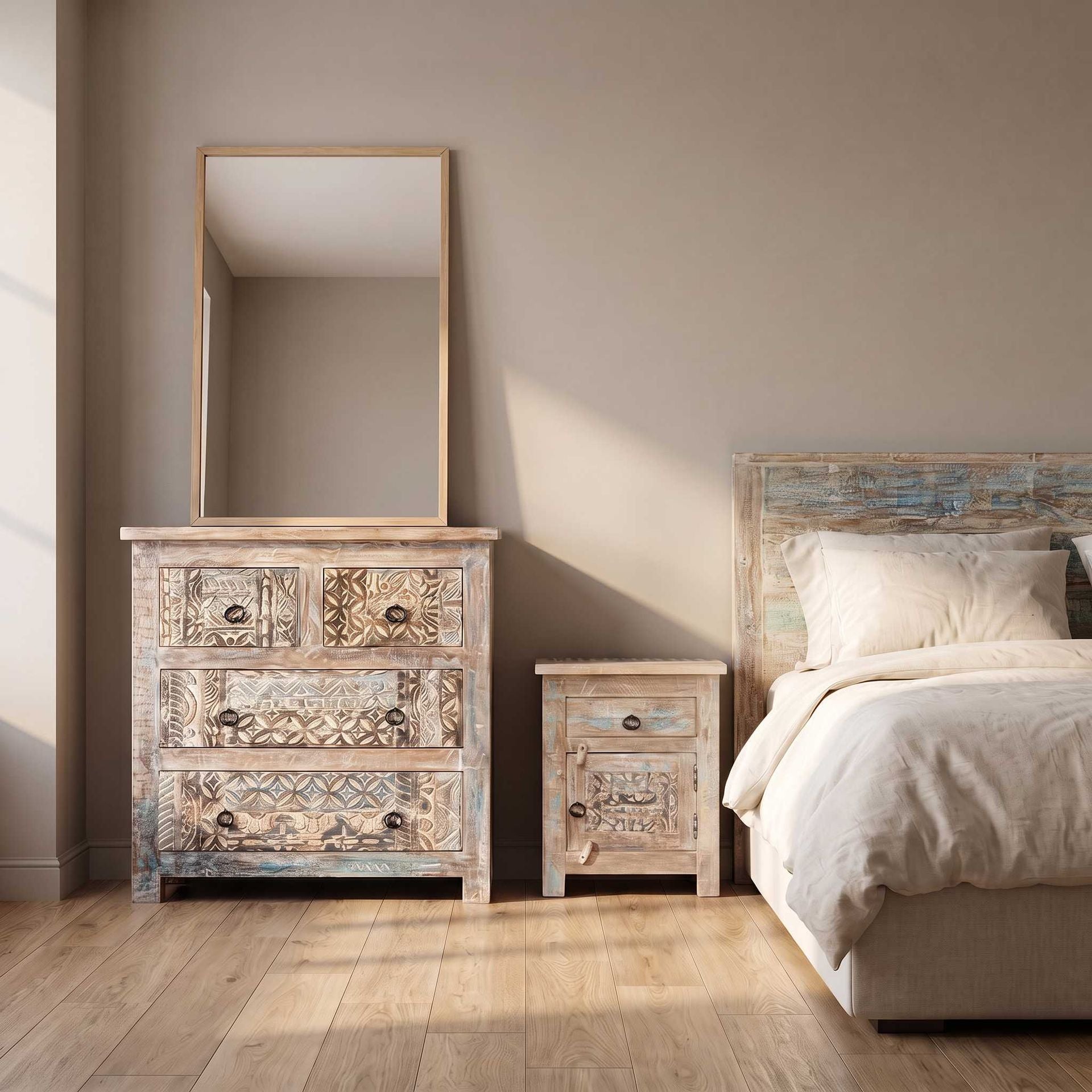 Cómoda Alhmirah 80x40x85cm | Madera de Mango