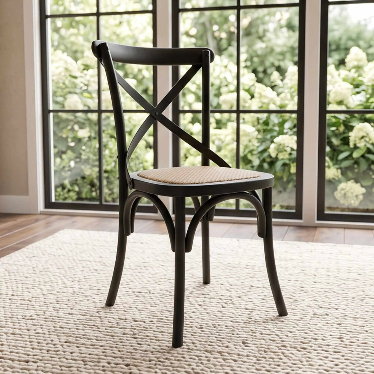 Silla de comedor Cross Back Black