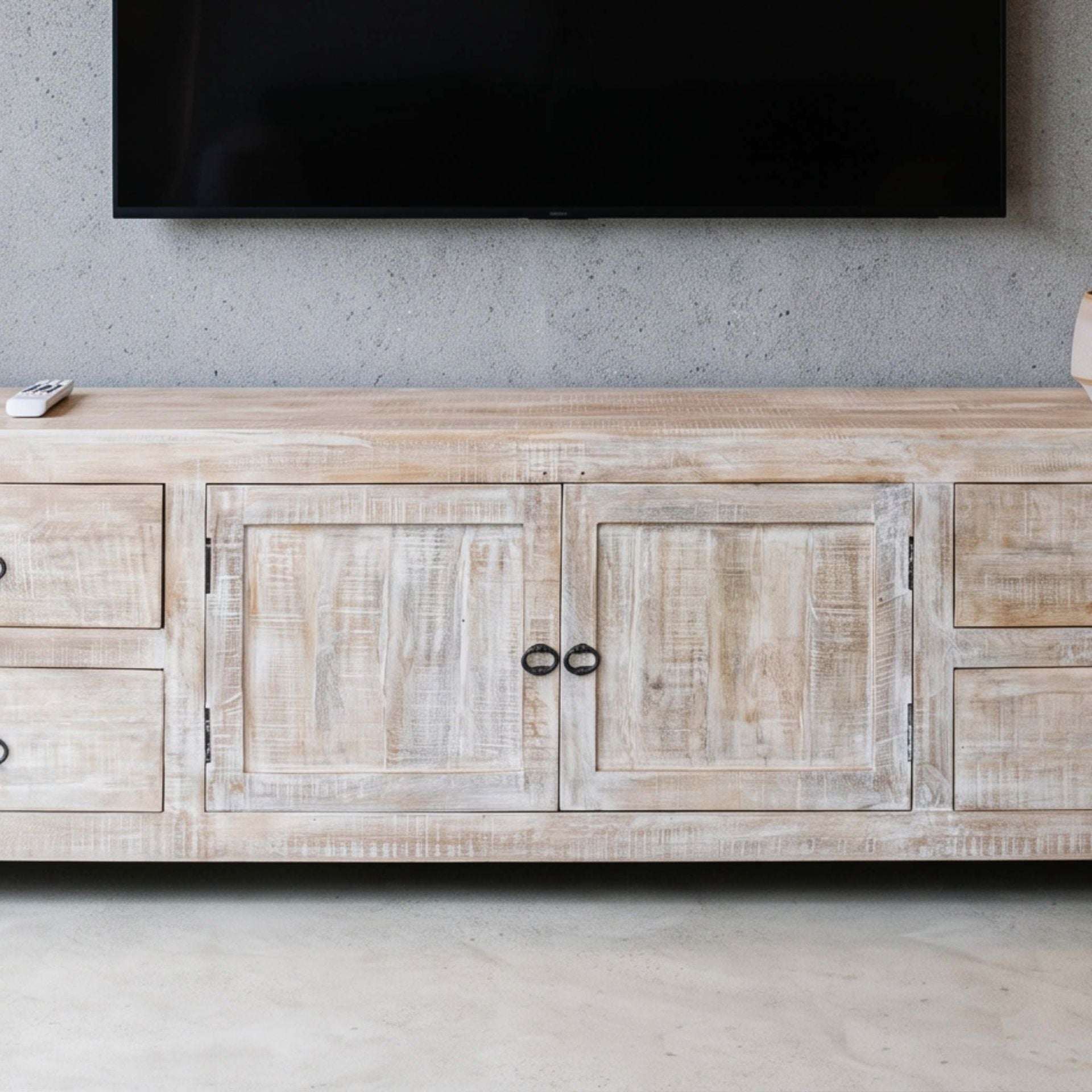 Mueble de TV Goa 2 Puertas / 4 cajones 200x40x60cm | Madera de Mango