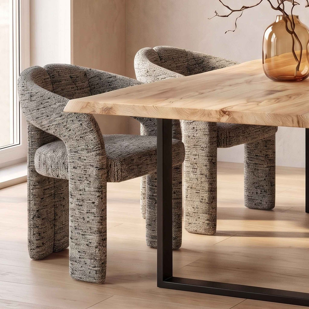 Silla de comedor Kolding Gris | Tapizado y Apilable