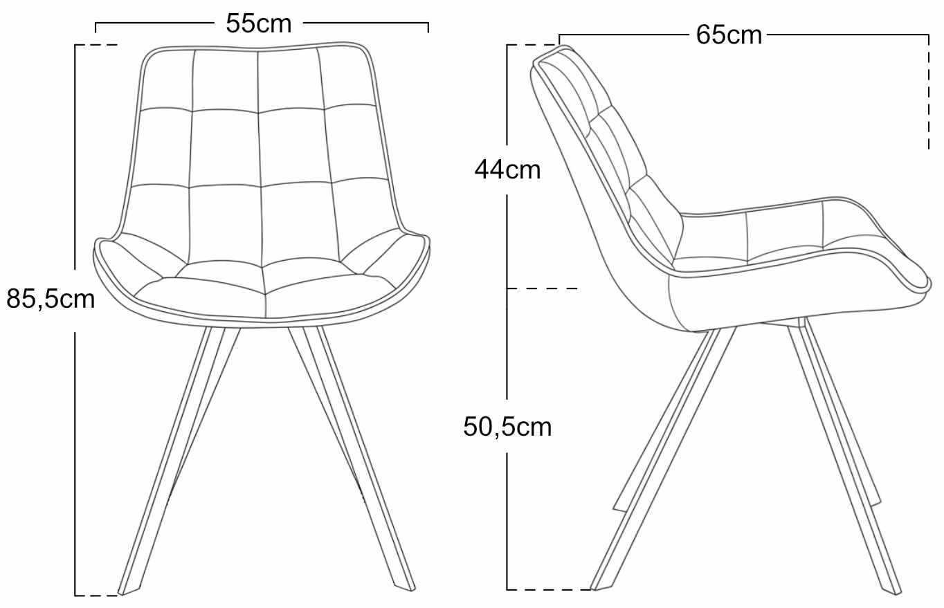 Silla de Comedor Vernon | Tejido Color Grey y Patas Negras