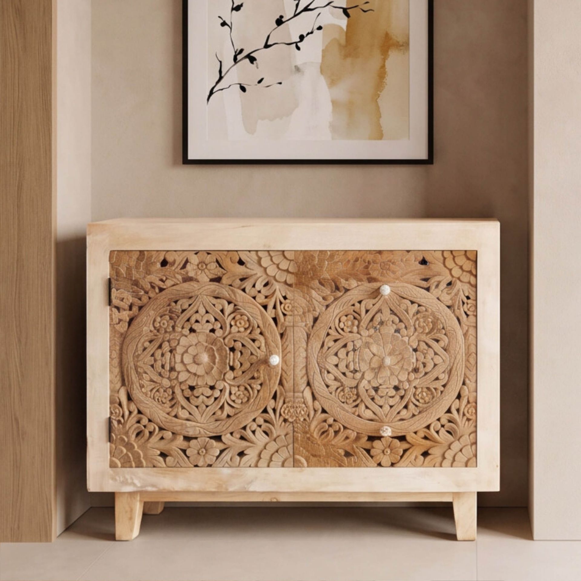 Mueble 1 puerta 3 cajones Borneo 100X40X80cm | Madera de Mango
