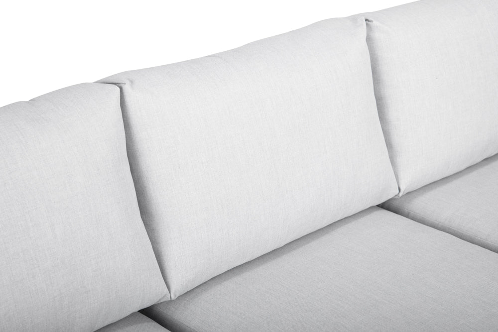Sofá 3 plazas Onix aluminio antracita cojinería gris medio | Kubu #