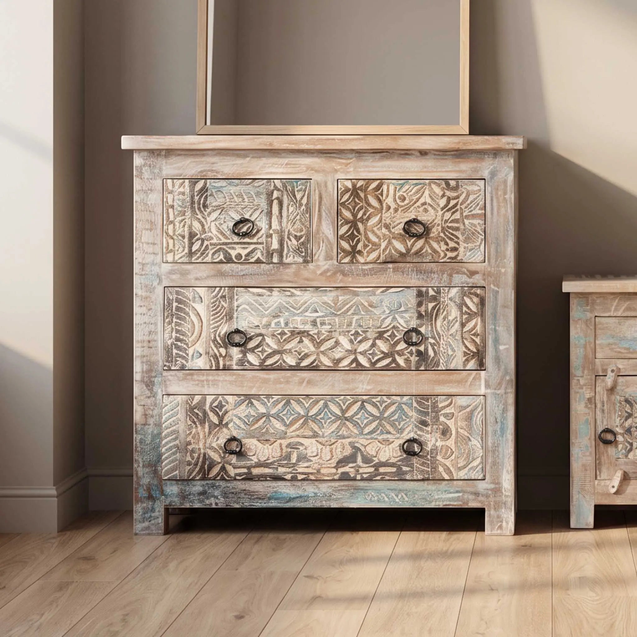Cómoda Alhmirah 80x40x85cm | Madera de Mango