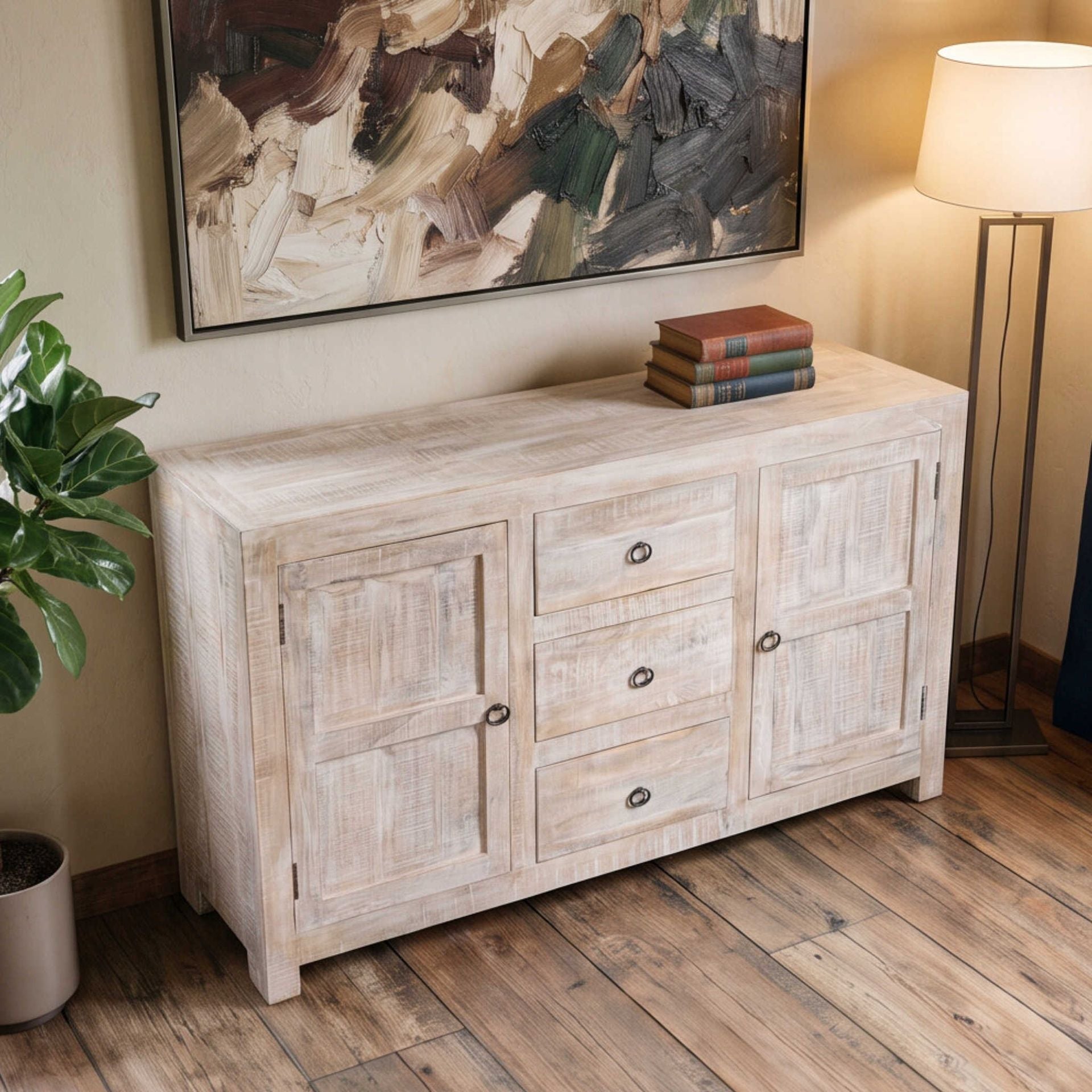 Aparador Goa 2 puertas / 3 cajones 150x40x85cm | Madera de  Mango