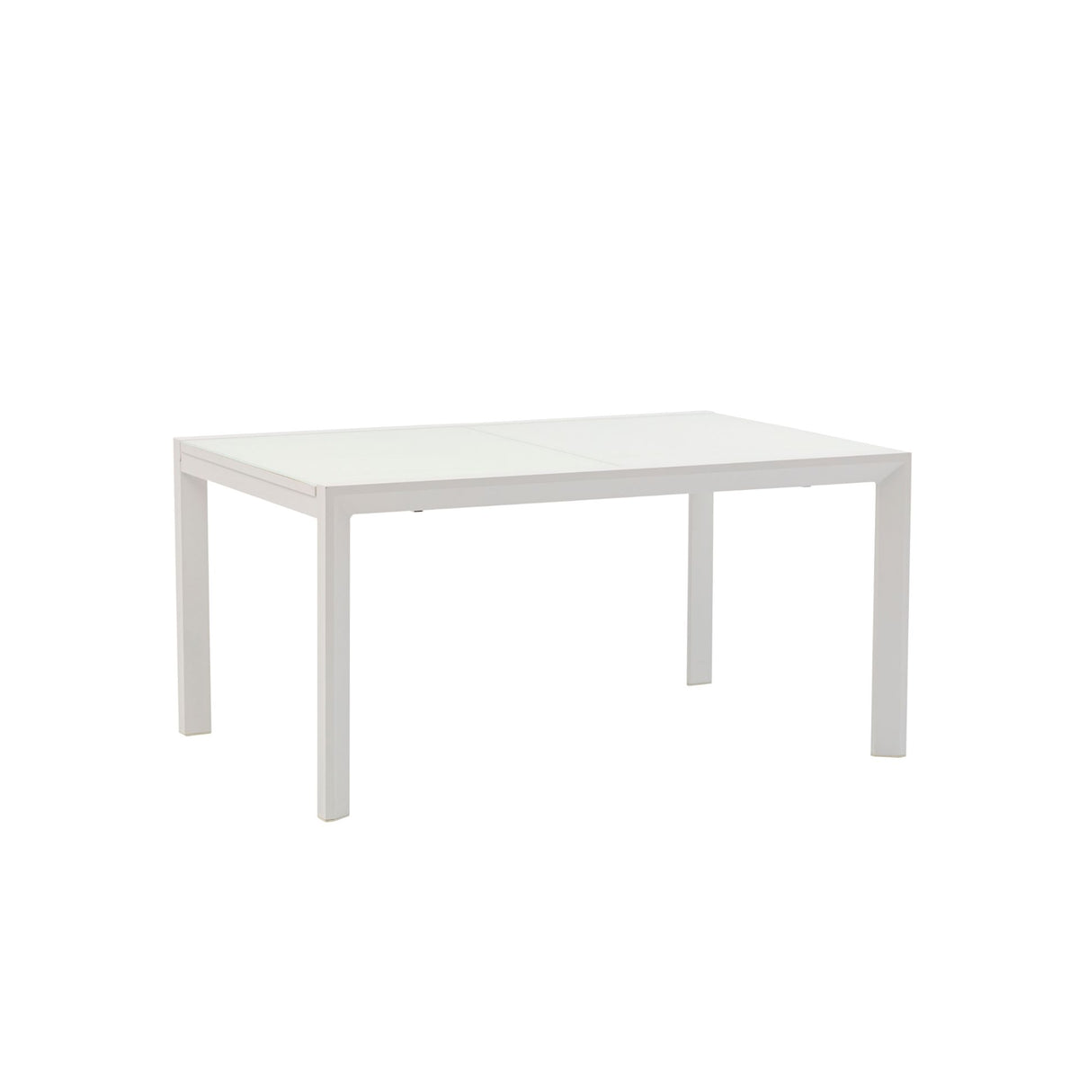 Mesa extensible ORICK 100 x 150/225 cm aluminio y cristal blanco
