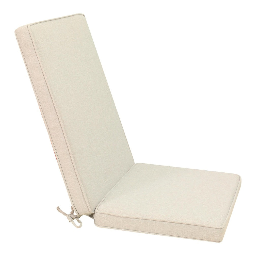 Cojín de asiento y respaldo alto 50x115x5 cm color beige