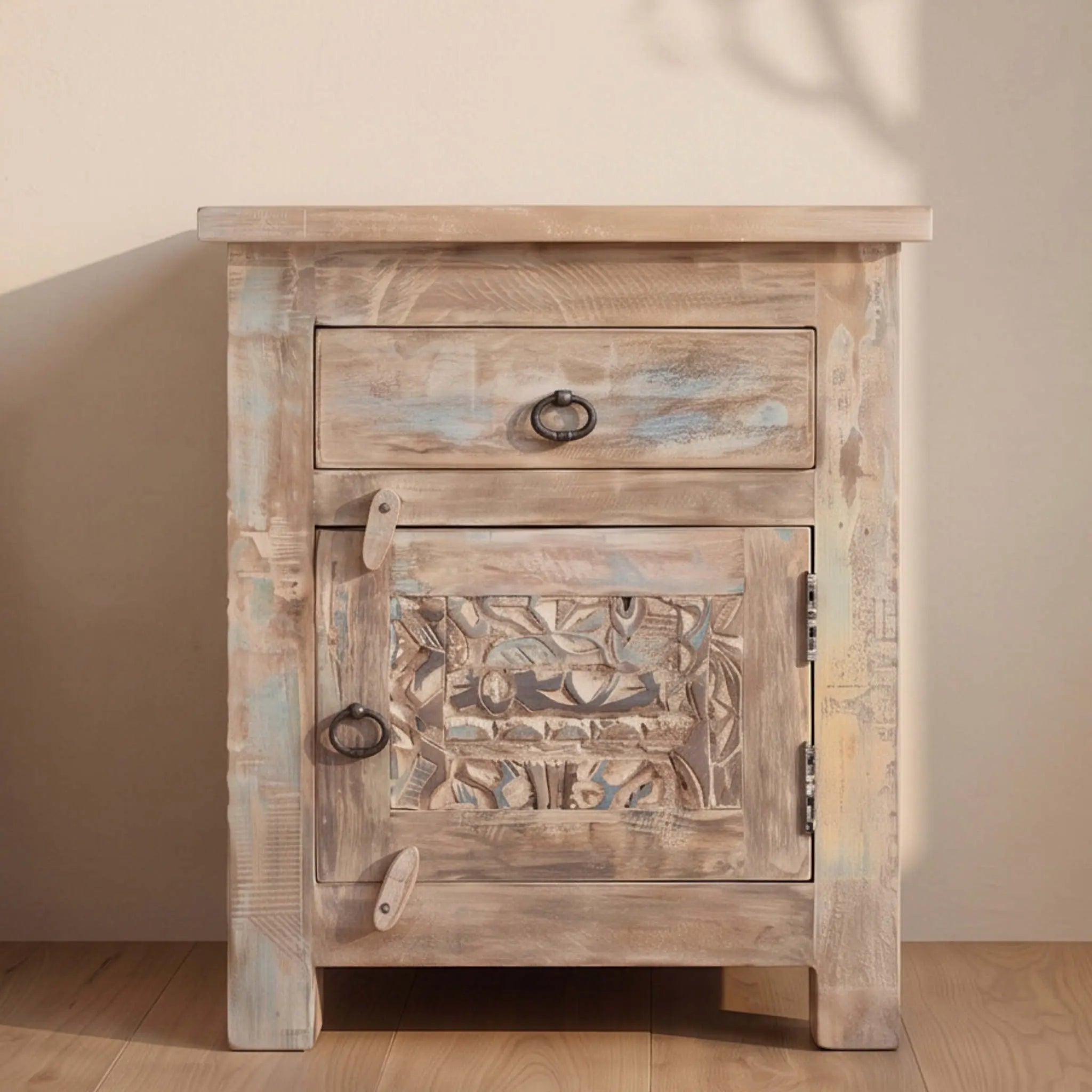 Mesita de noche Alhmirah 50x40x60cm | Madera de Mango