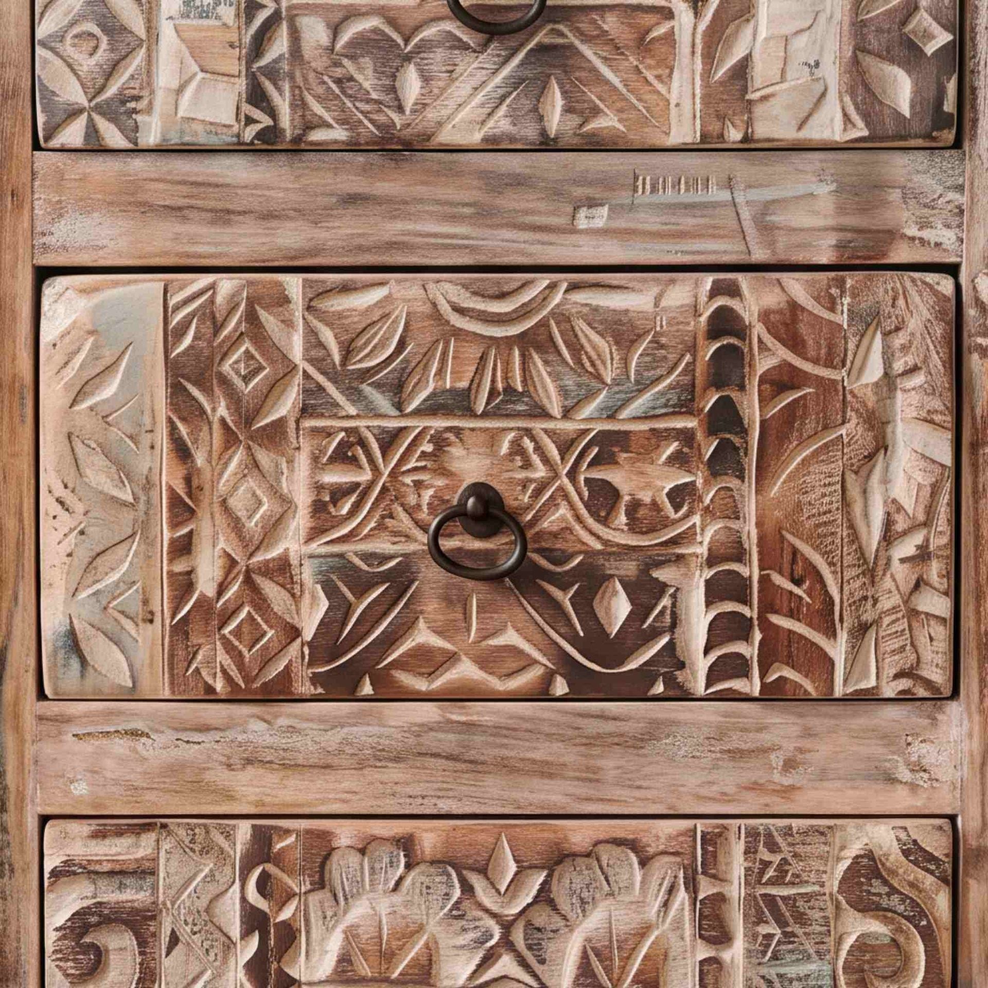 Aparador Alhmirah 2 puertas - 3 cajones 150x45x85cm | Madera de Mango