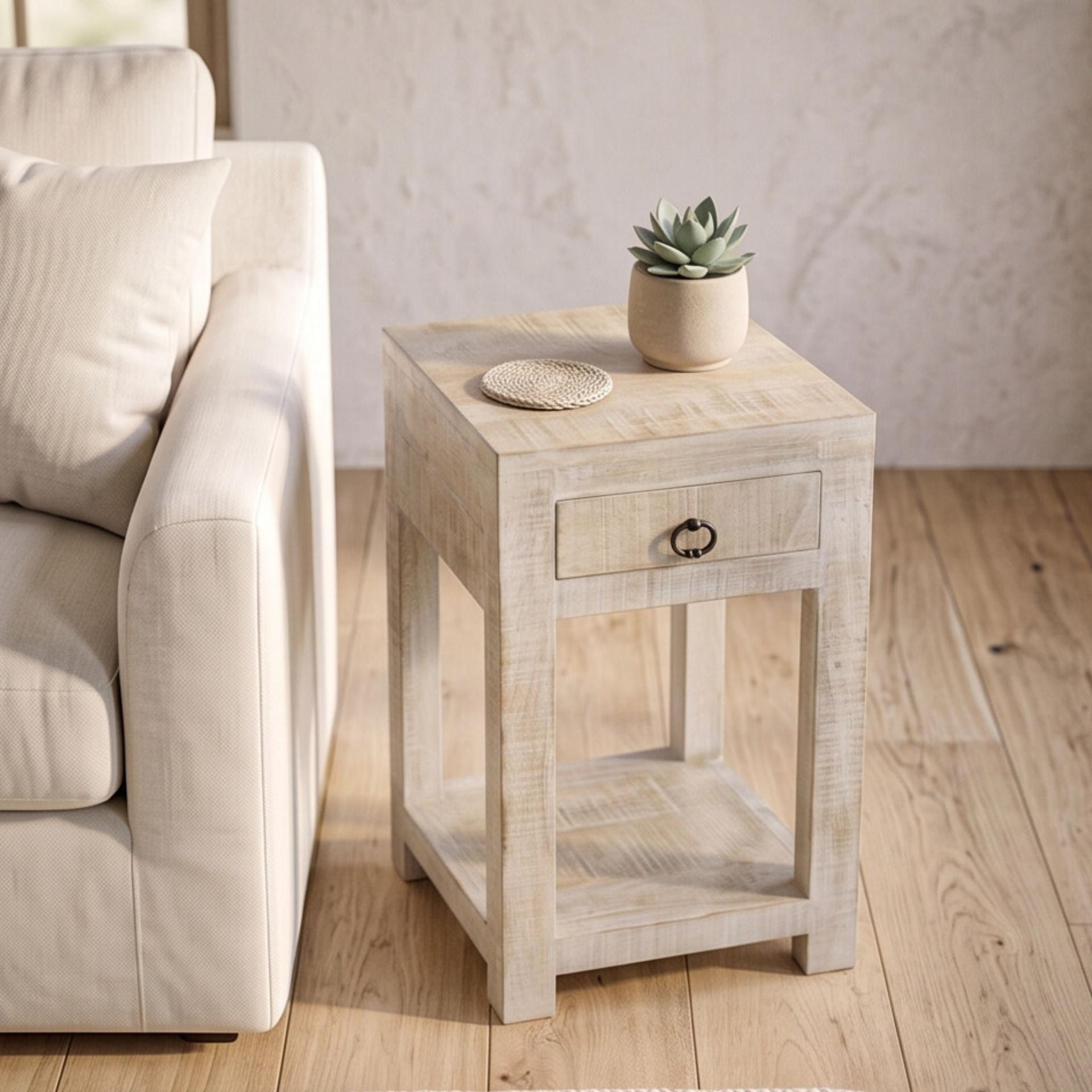 Mesa auxiliar Goa 35x35x60cm | Madera de Mango