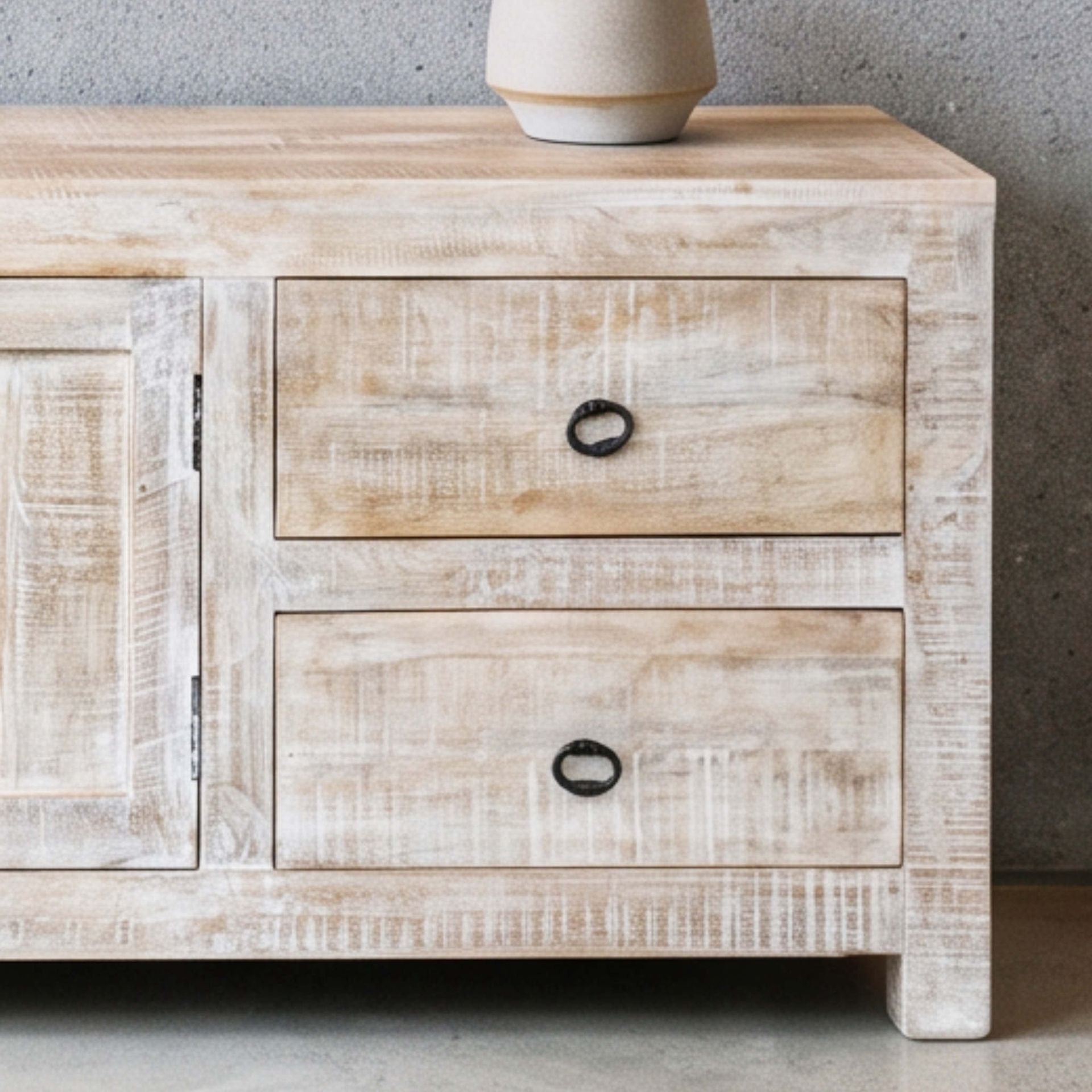 Mueble de TV Goa 2 Puertas / 4 cajones 200x40x60cm | Madera de Mango