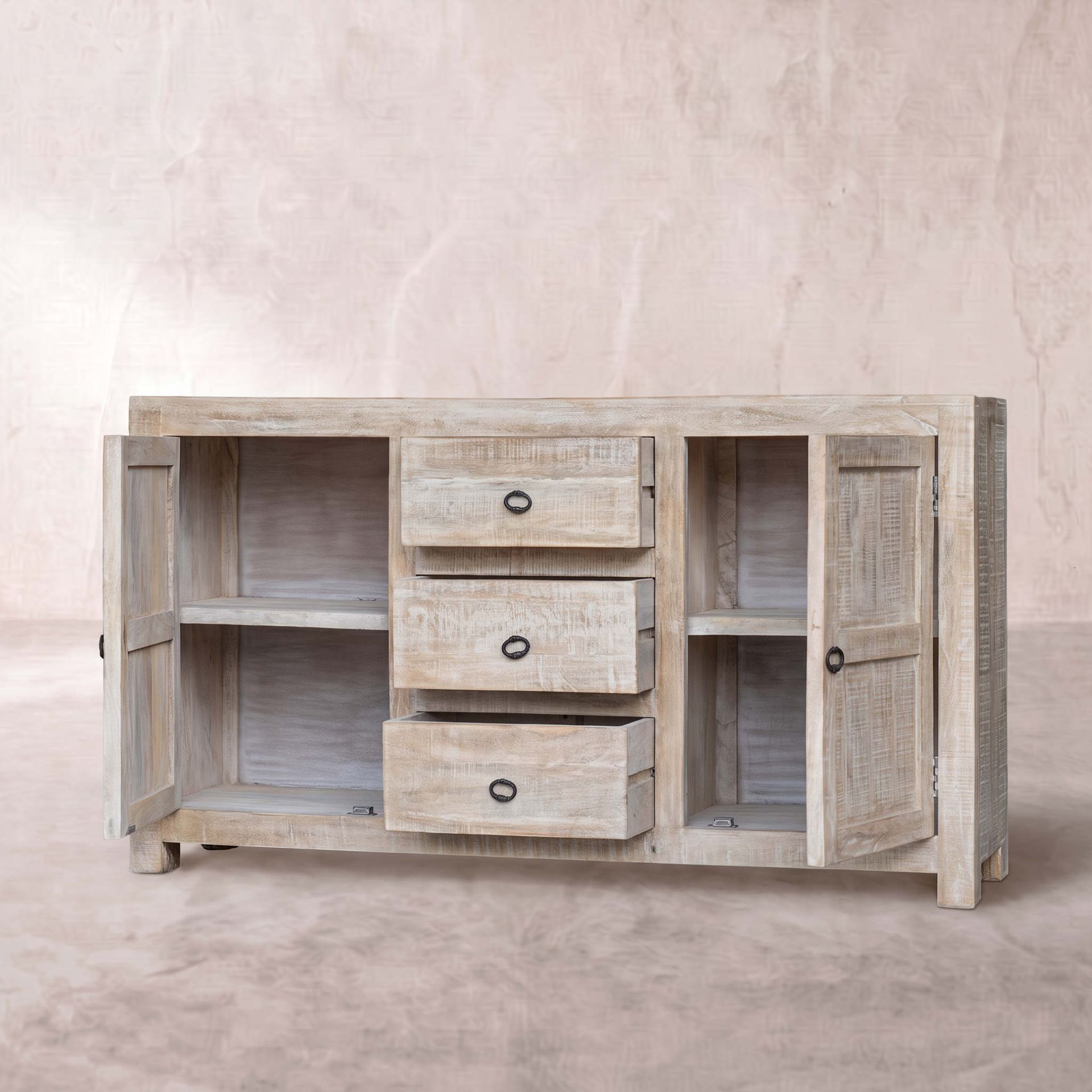 Aparador Goa 2 puertas / 3 cajones 150x40x85cm | Madera de  Mango