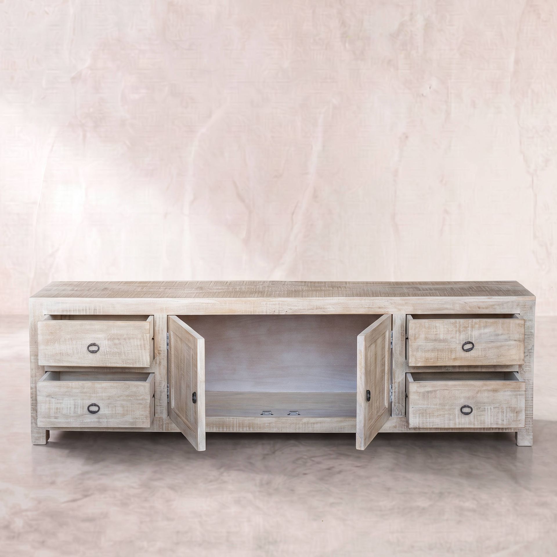 Mueble de TV Goa 2 Puertas / 4 cajones 200x40x60cm | Madera de Mango