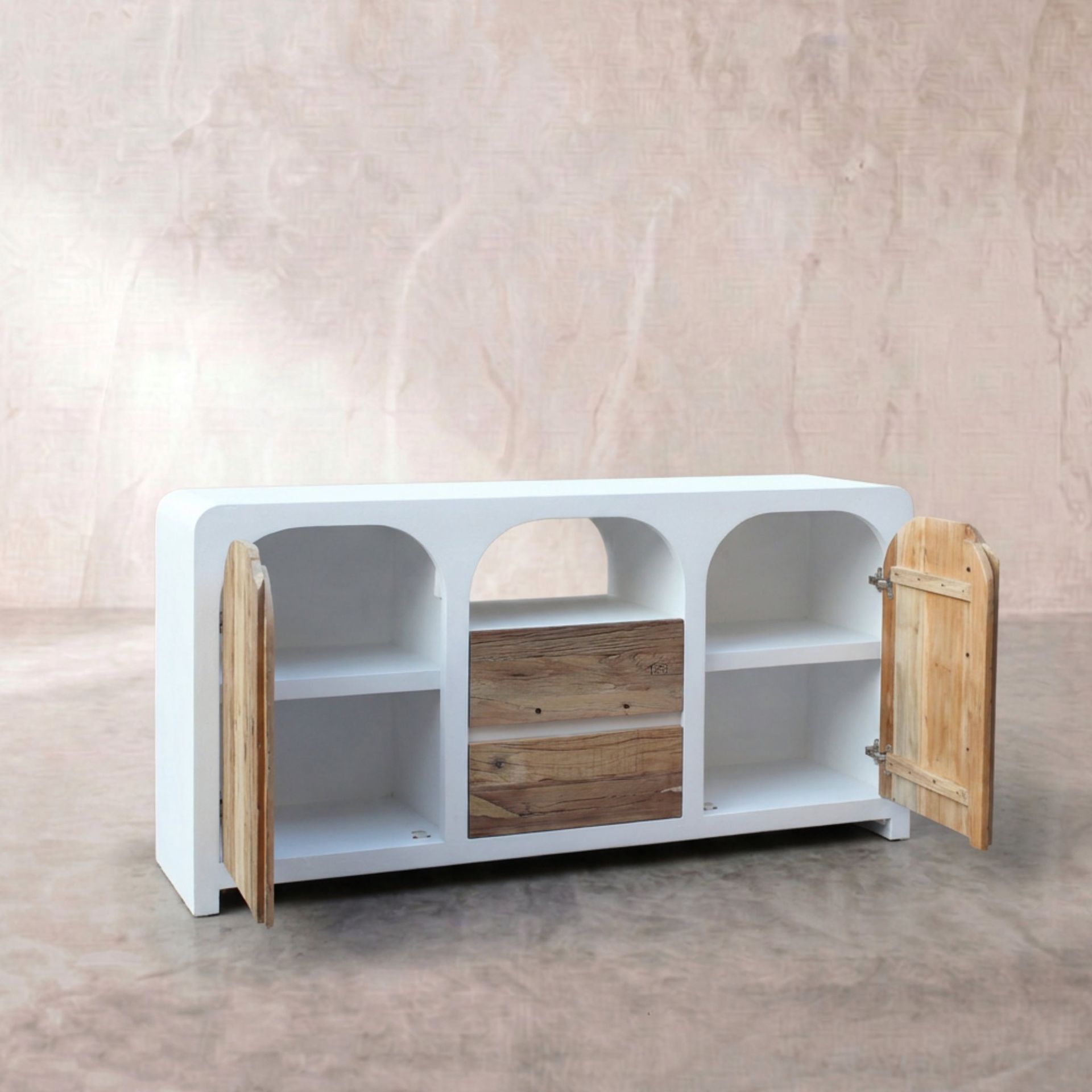 Aparador Eivissa 2 Puertas / 2 cajones 160X47X80cm | Madera reciclada Acacia | KUBU #