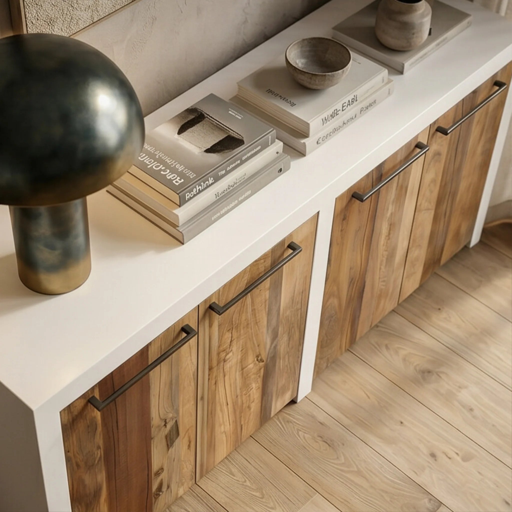 Aparador Mahón 4 Puertas 180x42x80cm | Madera reciclada Acacia | KUBU #