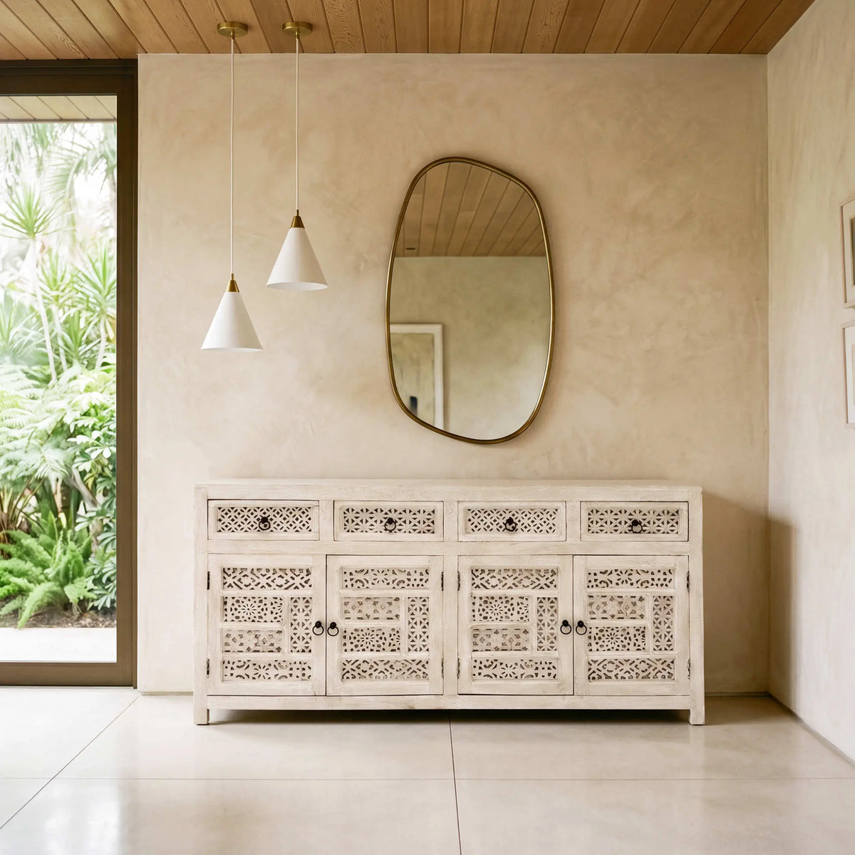 Aparador Pawai 4 puertas - 4 cajones 180x40x90cm | Madera de Mango | KUBU #