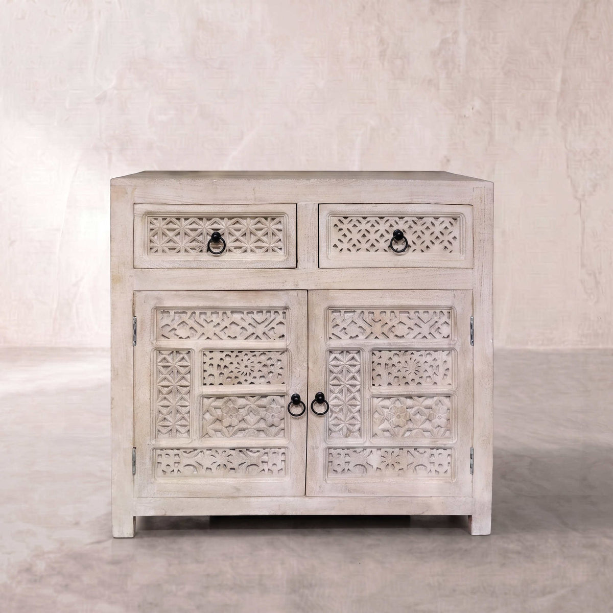 Aparador consola Pawai 2 puertas 2 cajones 90x40x90cm | Madera de Mango | KUBU #