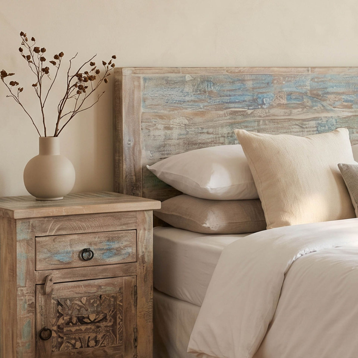 Cabecero Alhmirah 160x125x8cm | Madera de Mango | KUBU #