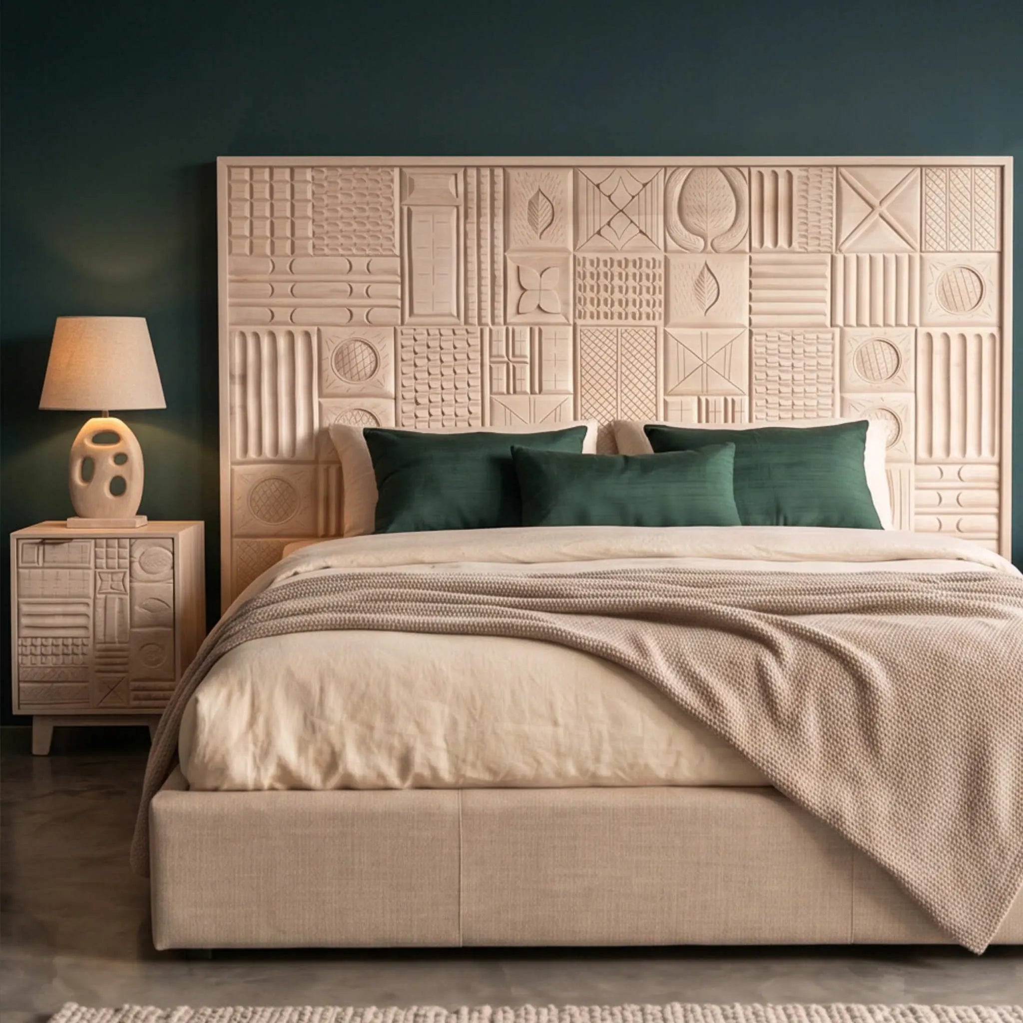 Cabecero Maya 160x110cm | Madera de Mango | KUBU #