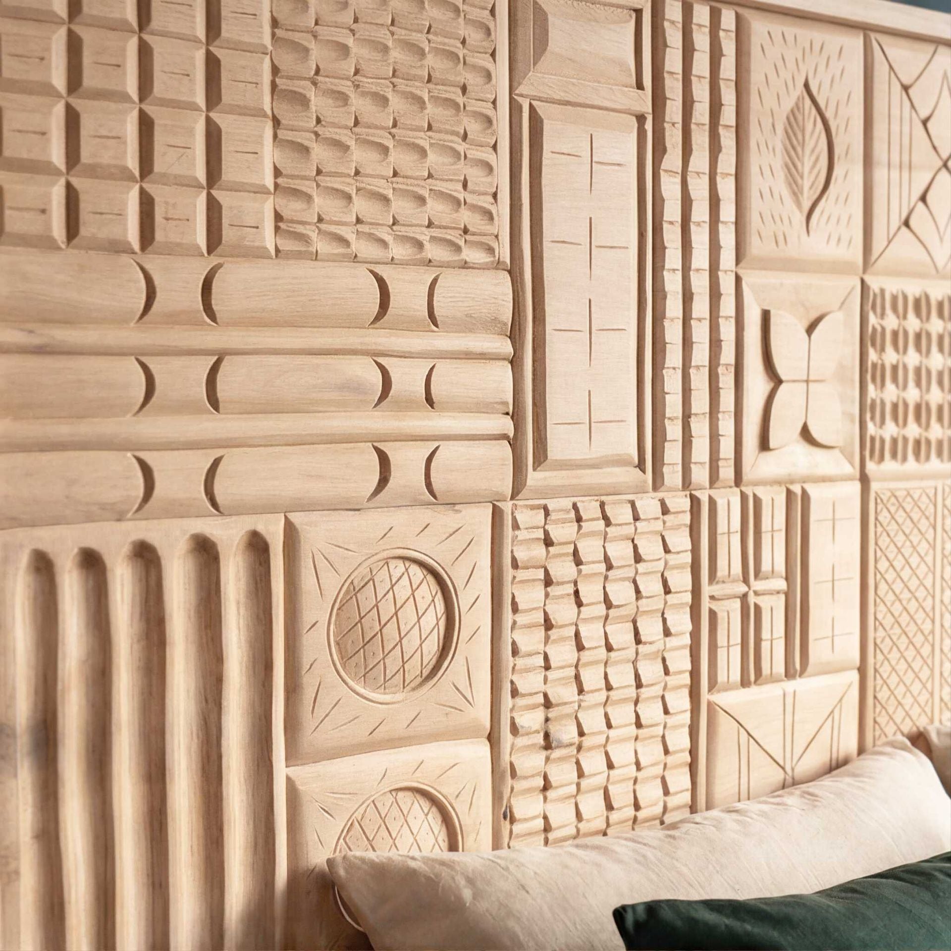 Cabecero Maya 160x110cm | Madera de Mango | KUBU #