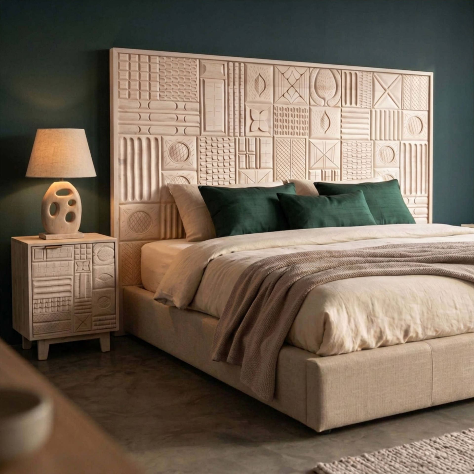 Cabecero Maya 160x110cm | Madera de Mango | KUBU #