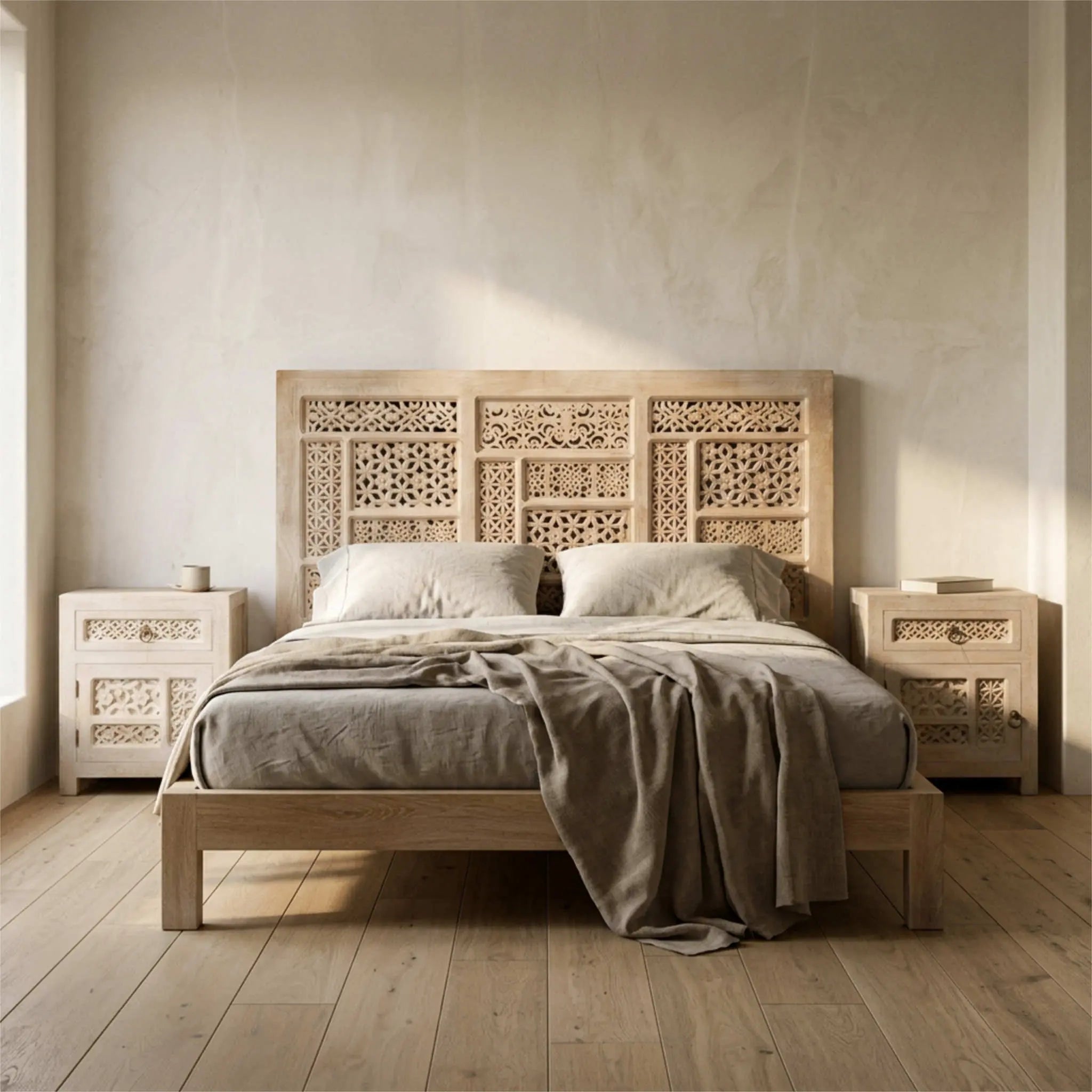Cabecero Pawai 160x115cm | Diseño Artesanal madera de Mango | KUBU #