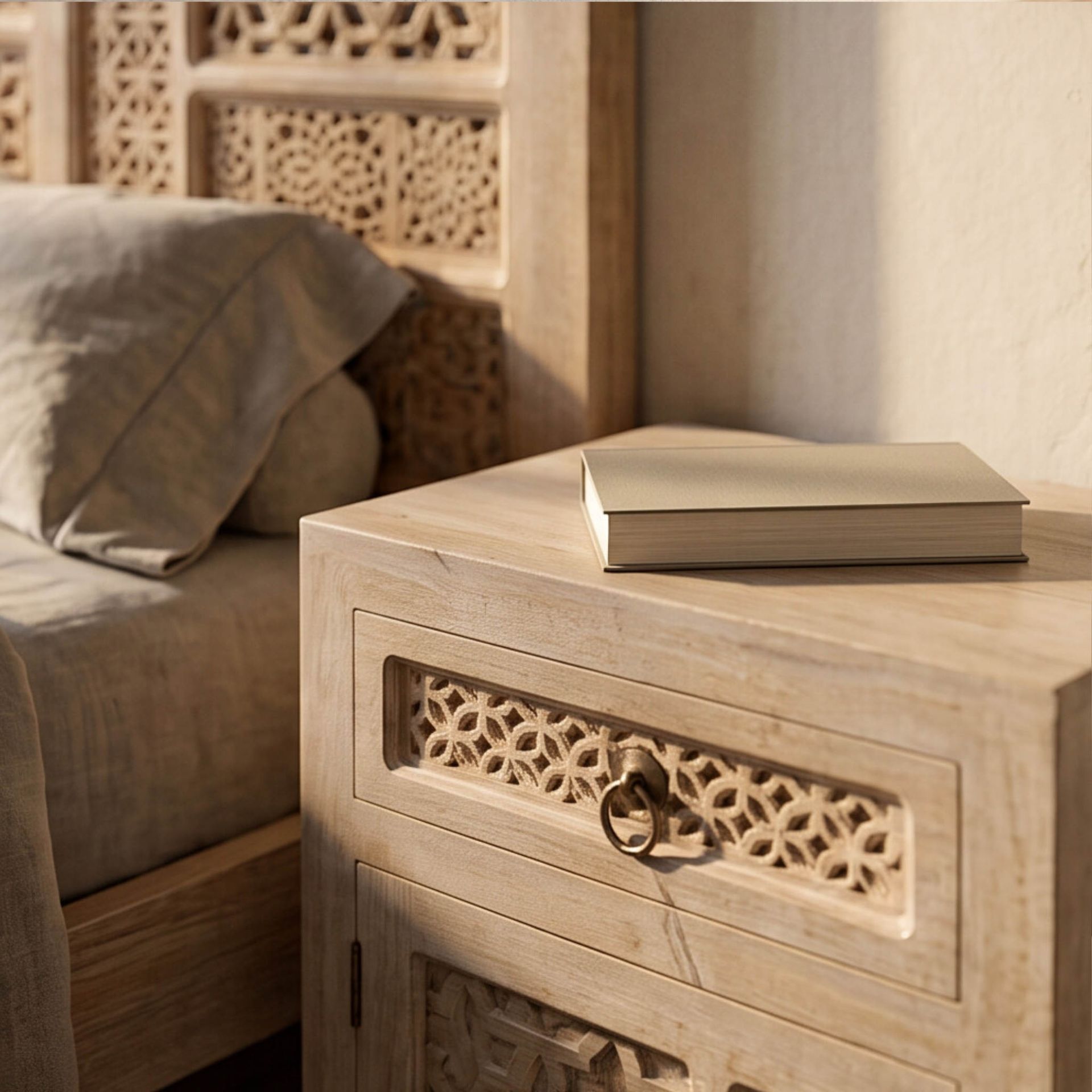 Cabecero Pawai 160x115cm | Diseño Artesanal madera de Mango | KUBU #