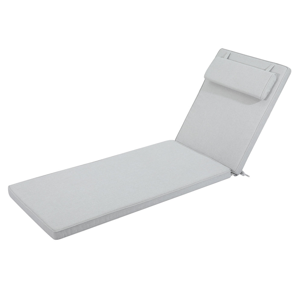 Cojín para tumbona Roxas 59x196x5 cm color  gris claro | Kubu #