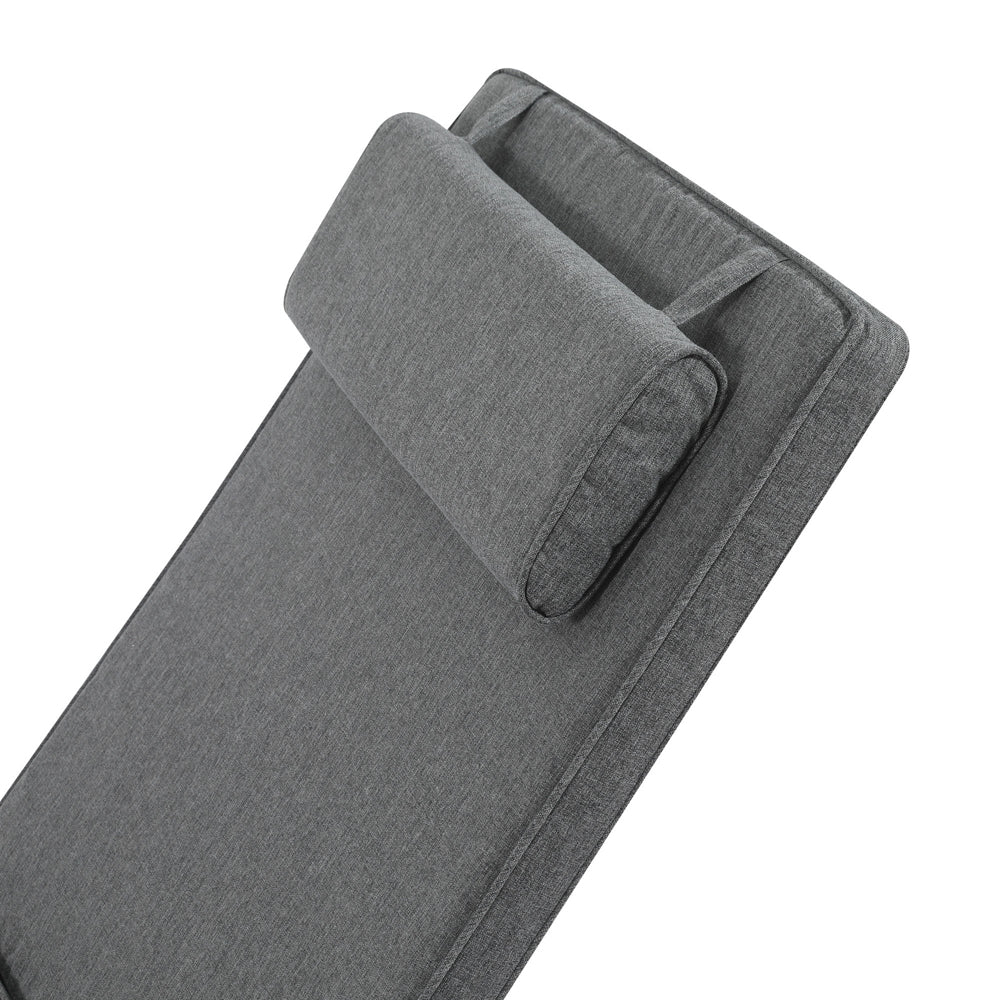 Cojín para tumbona Roxas 59x196x5 cm color gris oscuro | Kubu #