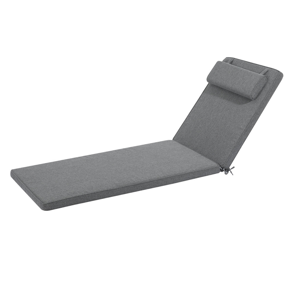 Cojín para tumbona Roxas 59x196x5 cm color gris oscuro | Kubu #