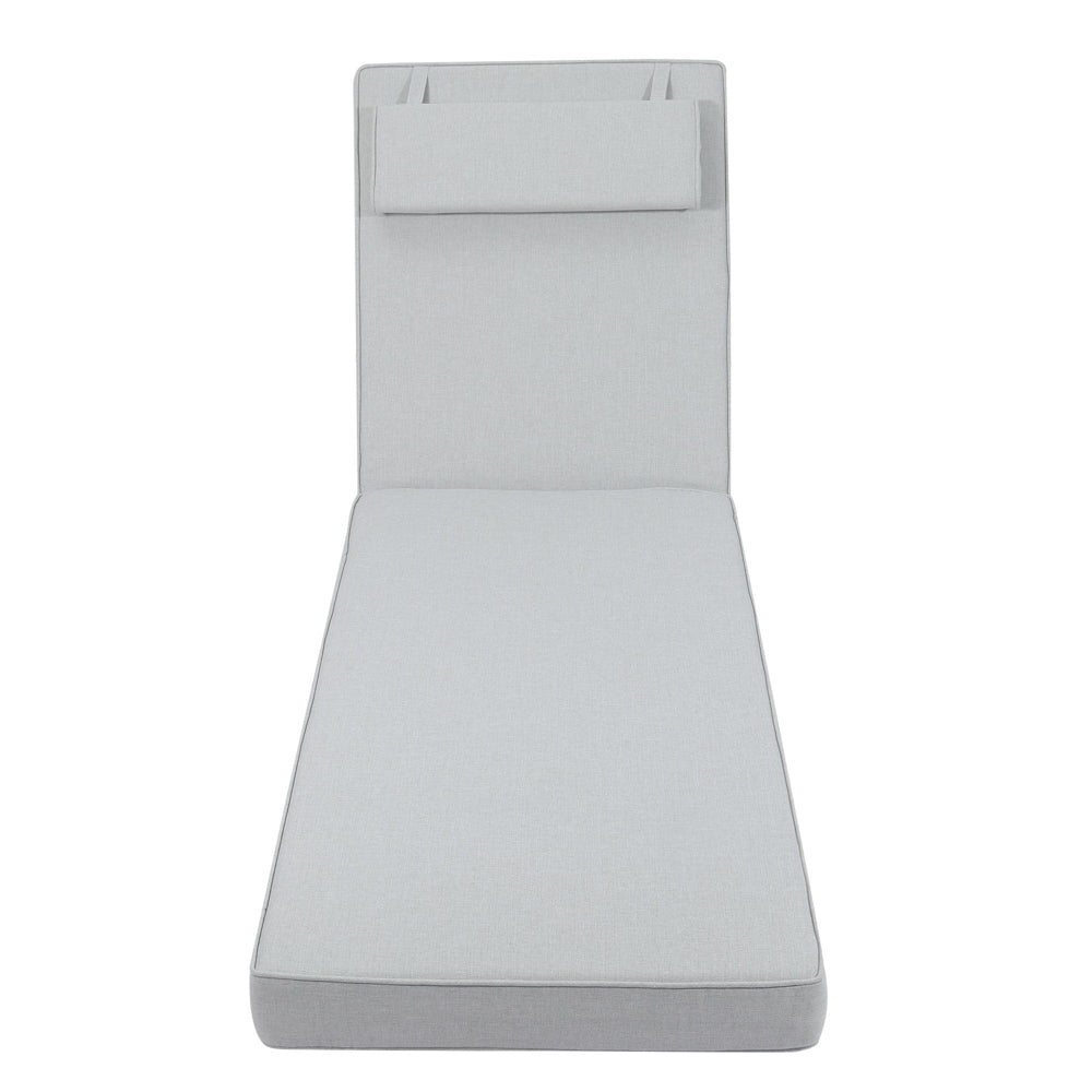 Cojín para tumbona Roxas 59x199x10 cm color  gris claro | Kubu #