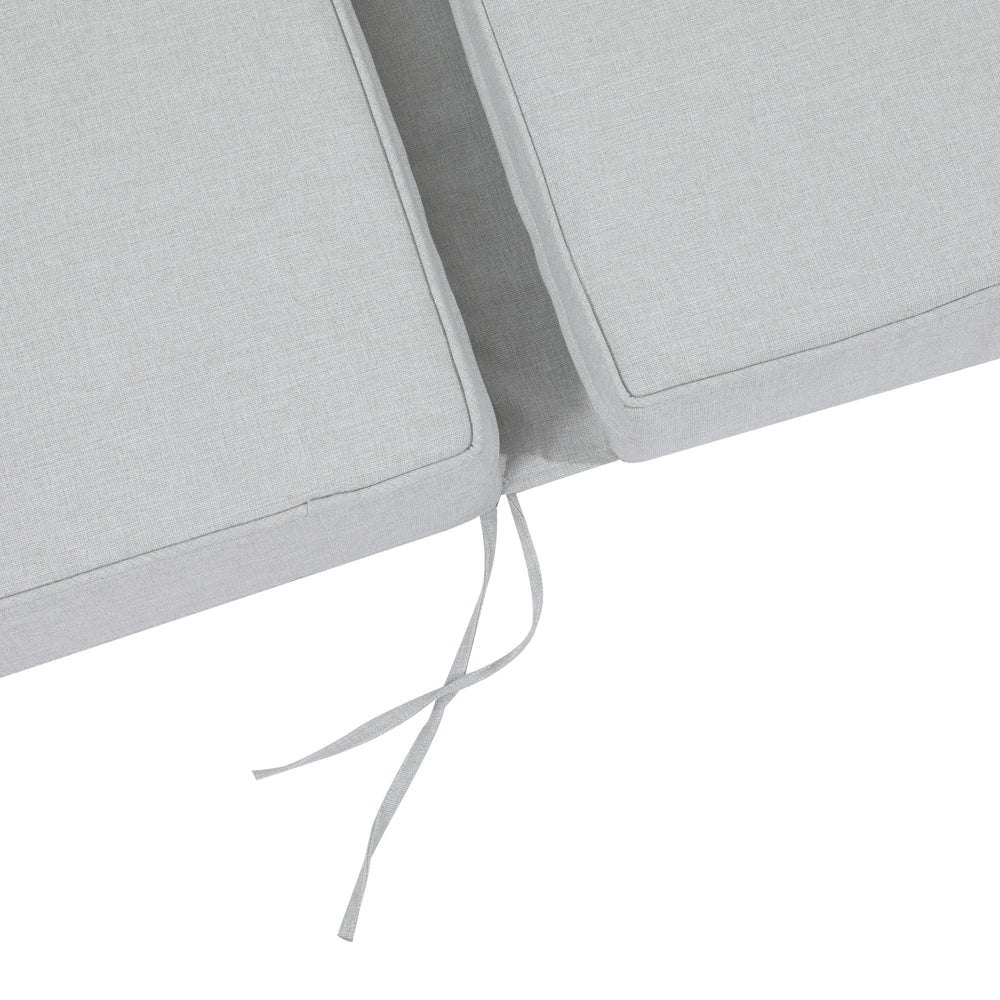 Cojín para tumbona Roxas 59x199x10 cm color  gris claro | Kubu #