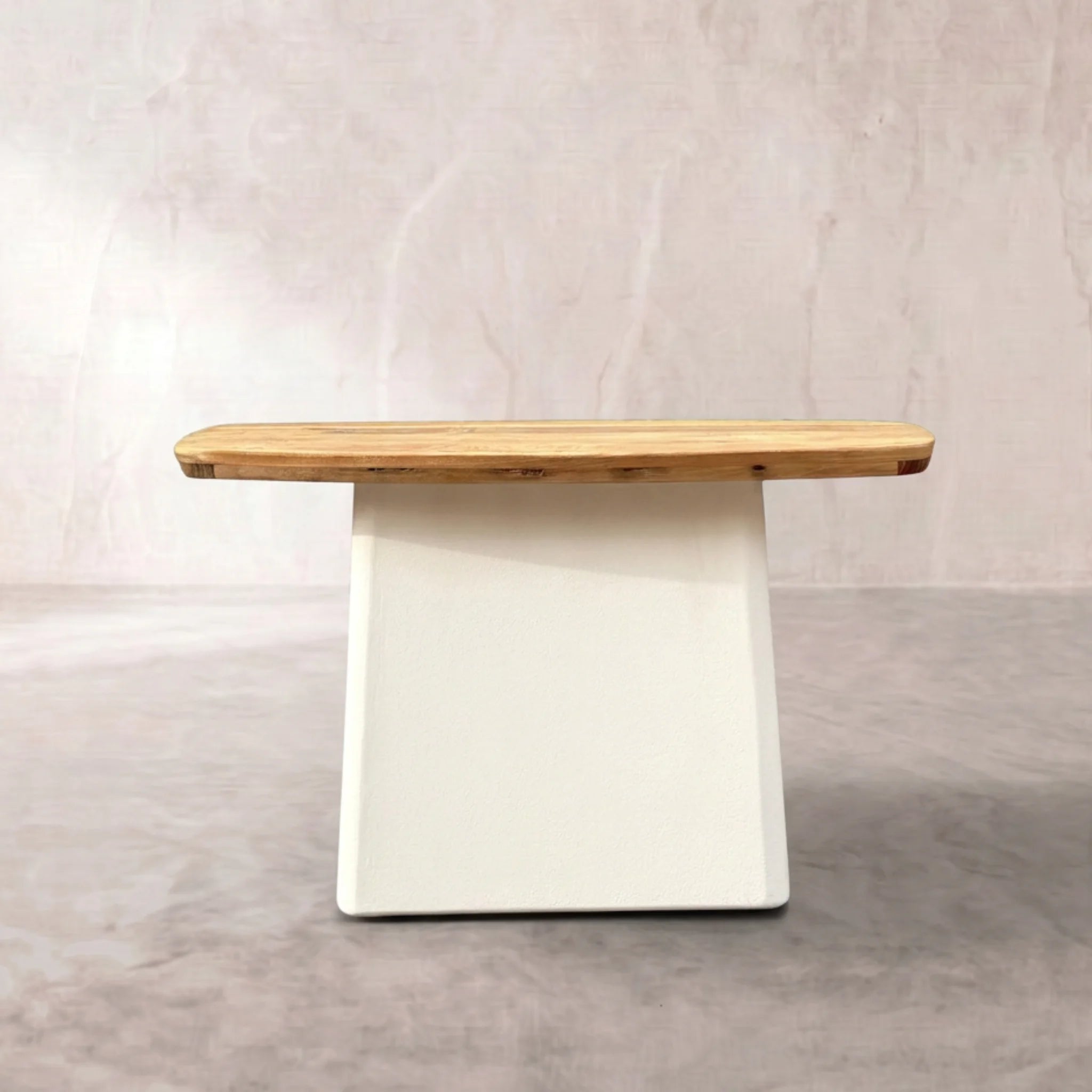 Consola recibidor Calvia 120X36X77cm | Blanco Mate y Madera reciclada de Acacia | KUBU #