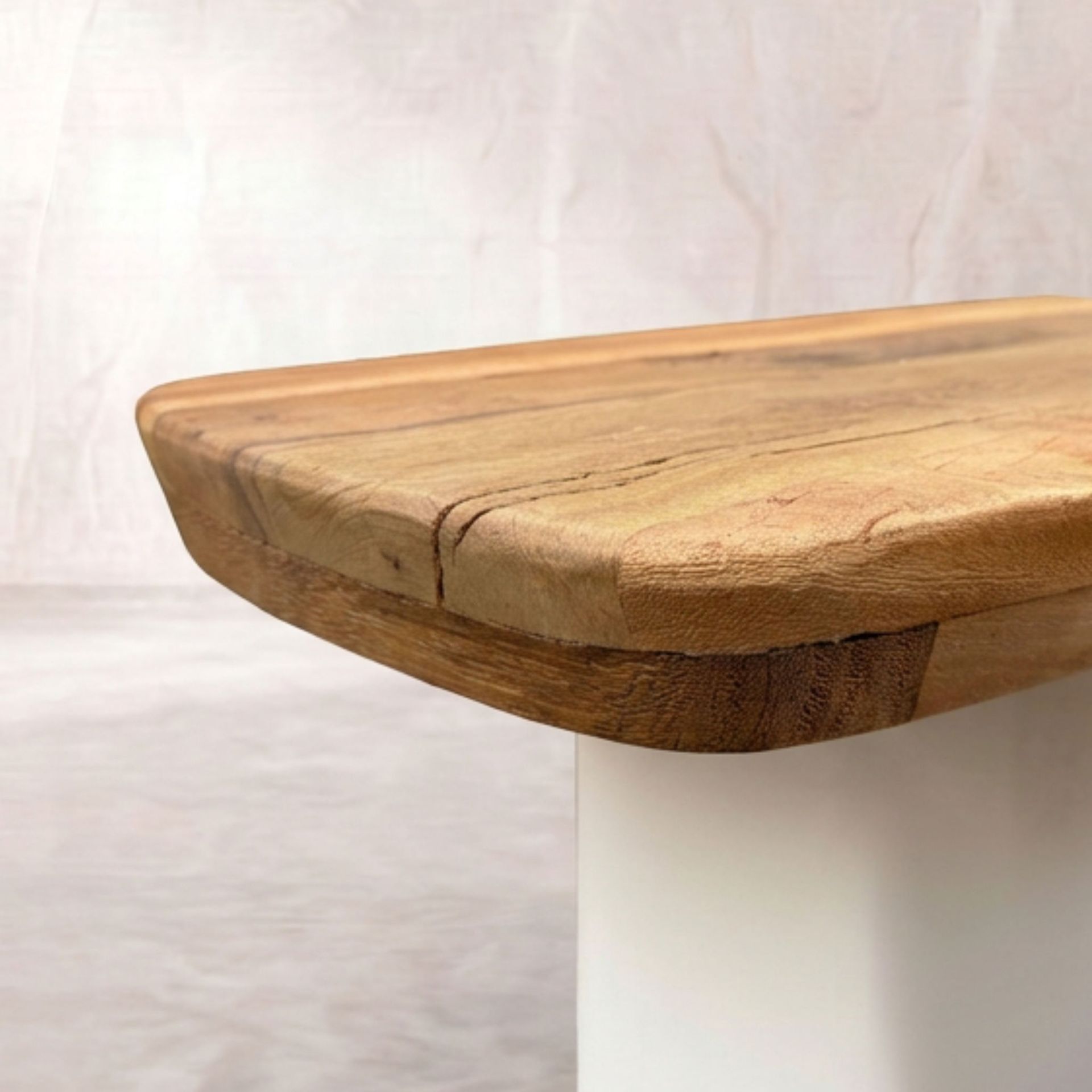 Consola recibidor Calvia 120X36X77cm | Blanco Mate y Madera reciclada de Acacia | KUBU #