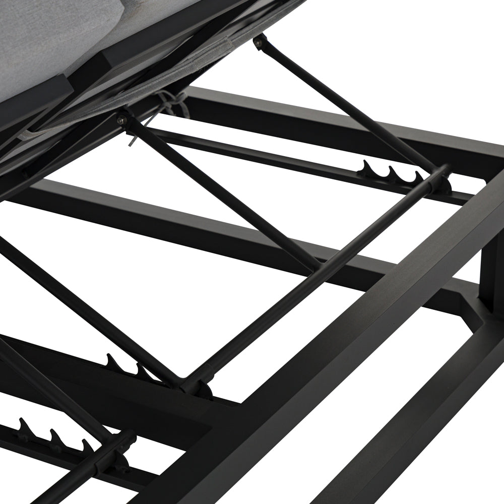 Daybed Edna aluminio antracita y textil gris medio | Kubu #