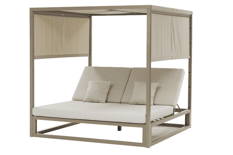 Daybed Edna aluminio taupe y textil beige | Kubu #