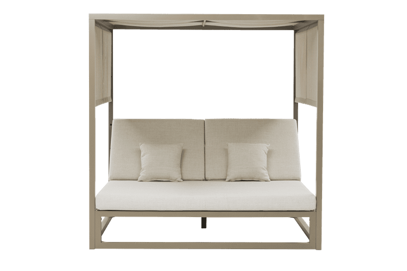 Daybed Edna aluminio taupe y textil beige | Kubu #