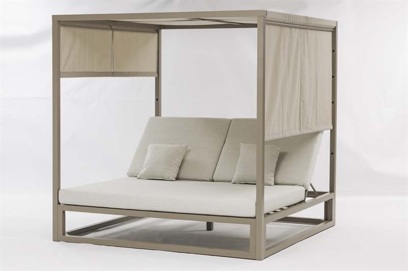 Daybed Edna aluminio taupe y textil beige | Kubu #