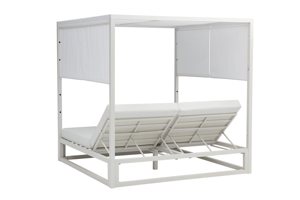 Daybed Edna aluminio y tejido náutico blanco | Kubu #