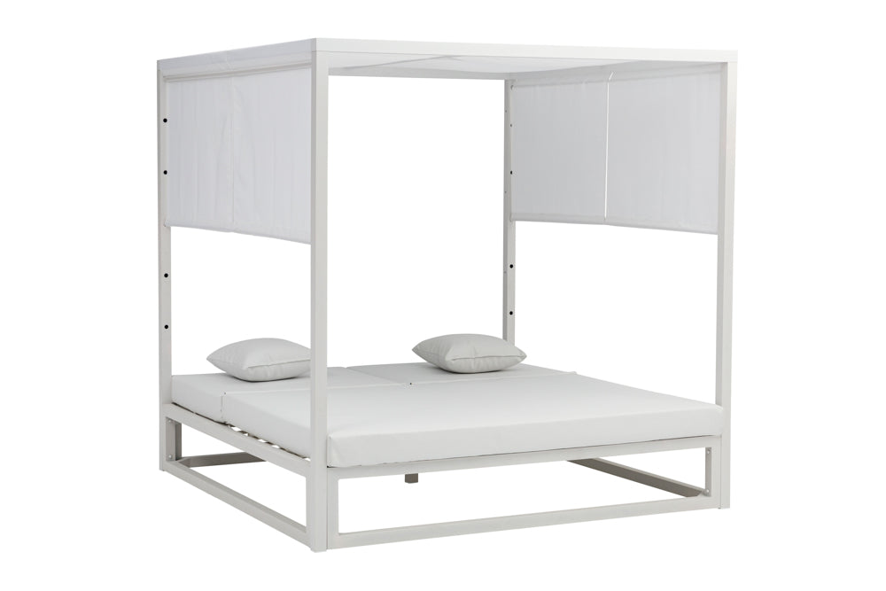 Daybed Edna aluminio y tejido náutico blanco | Kubu #