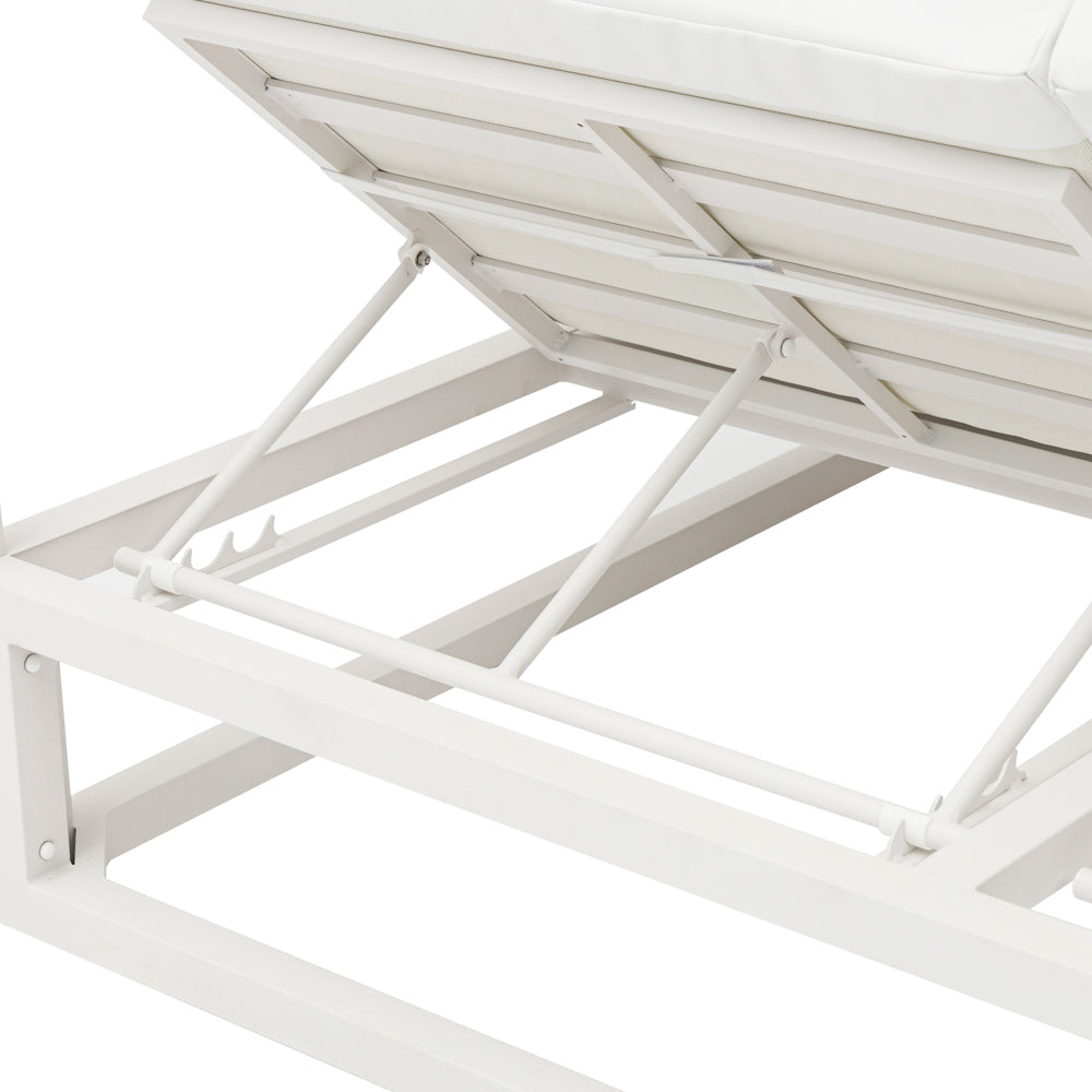 Daybed Edna aluminio y tejido náutico blanco | Kubu #