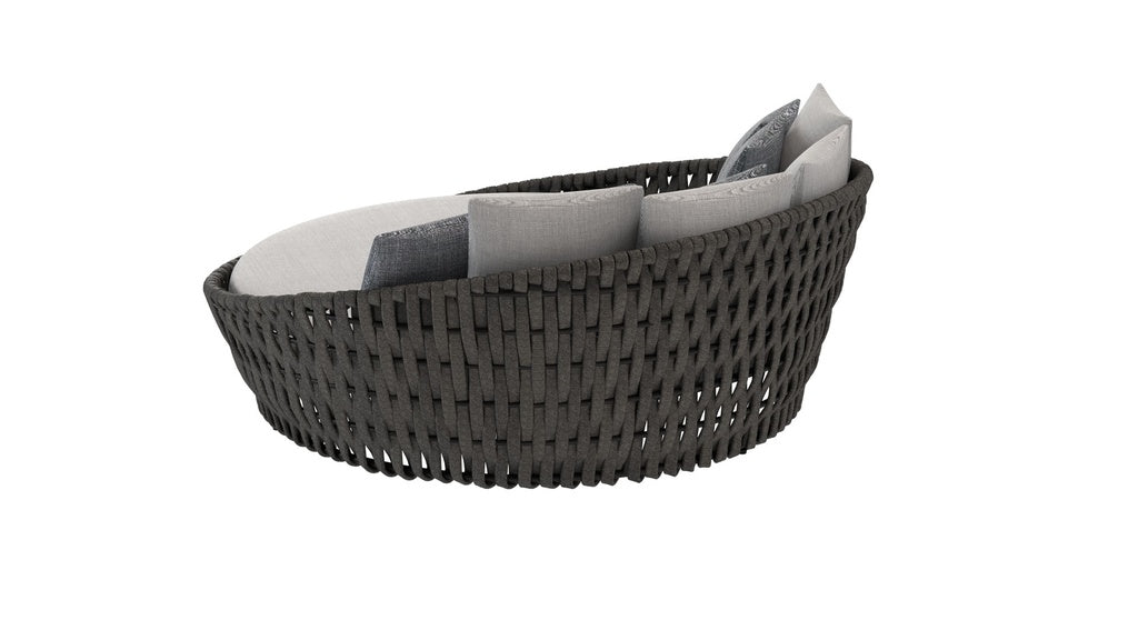 Daybed Meridian aluminio antracita cuerda antracita y textil gris medio. | Kubu #