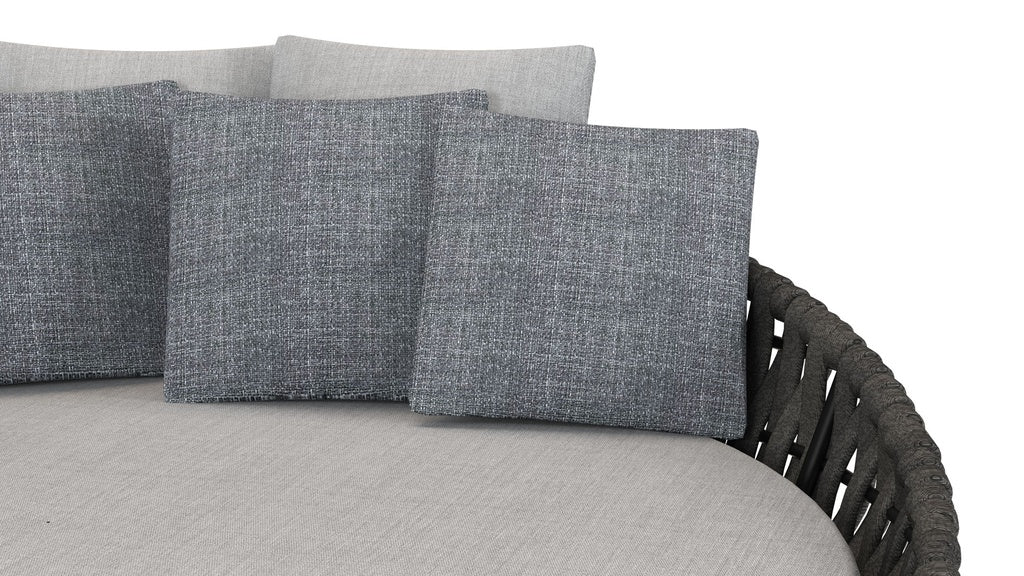 Daybed Meridian aluminio antracita cuerda antracita y textil gris medio. | Kubu #