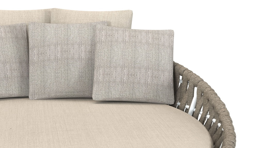 Daybed Meridian aluminio blanco cuerda greige y textil greige. | Kubu #